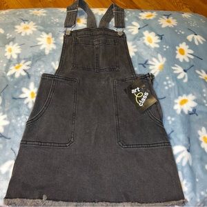 Art Class Girls Size S 6 6X Small New NWT Black Wash Denim Jumper Dress